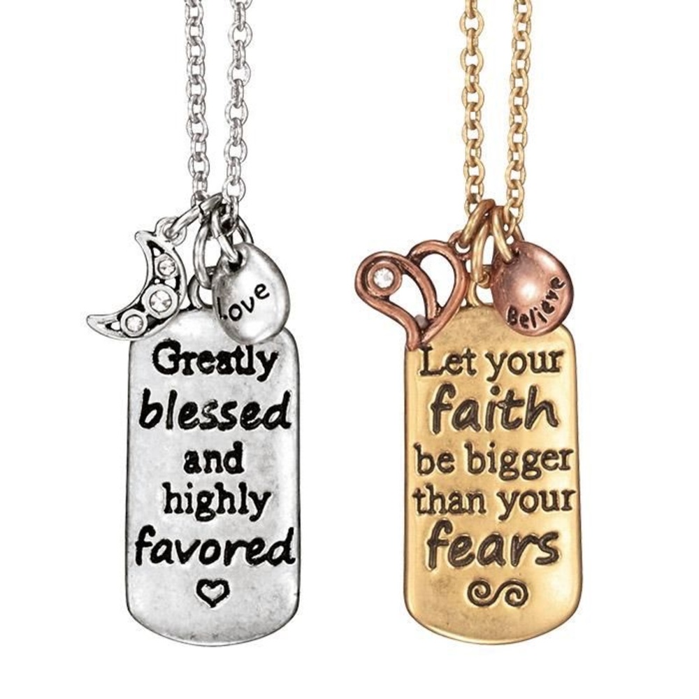 Sterling Silver Inspirational Quote Necklace